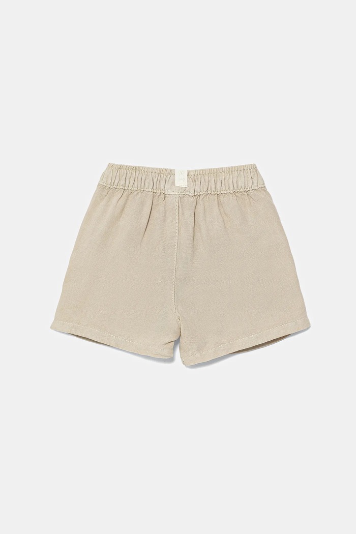Dětské šortky s příměsí lnu United Colors of Benetton 41DAA9012.W.Seasonal béžová SS25