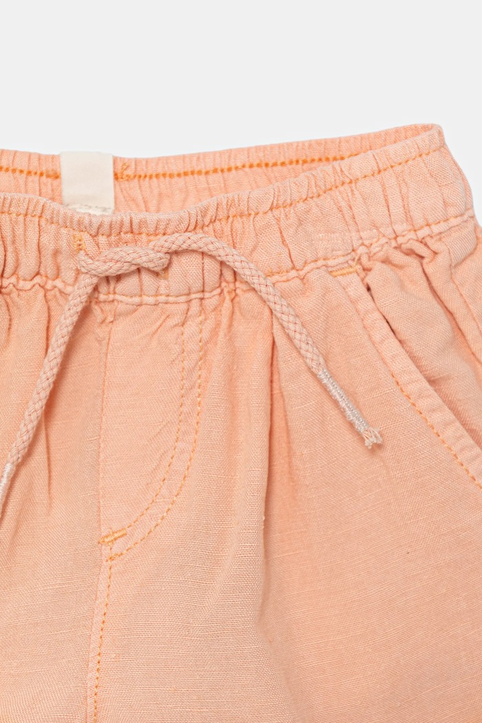 Момче Бебешки къс панталон с лен United Colors of Benetton 41DAA9012.W.Seasonal оранжев