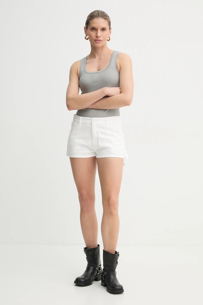 Džínové šortky Pinko 104893.A2HD bílá SS25