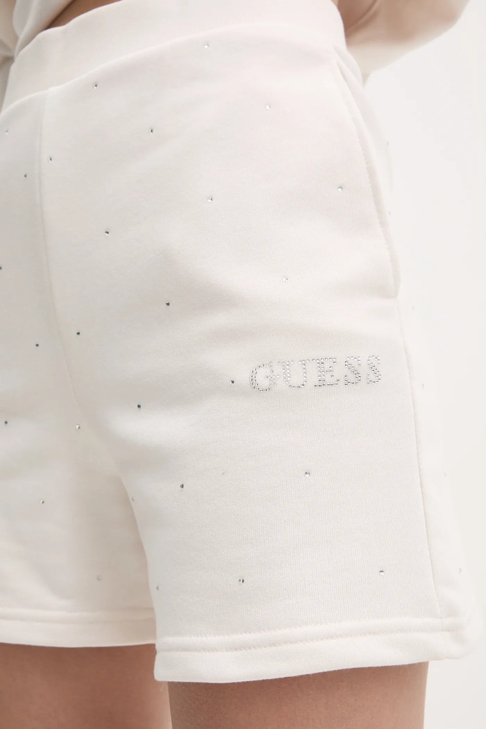 Къс панталон Guess RHINESTONES V5RD03.KCLJ0 бежов