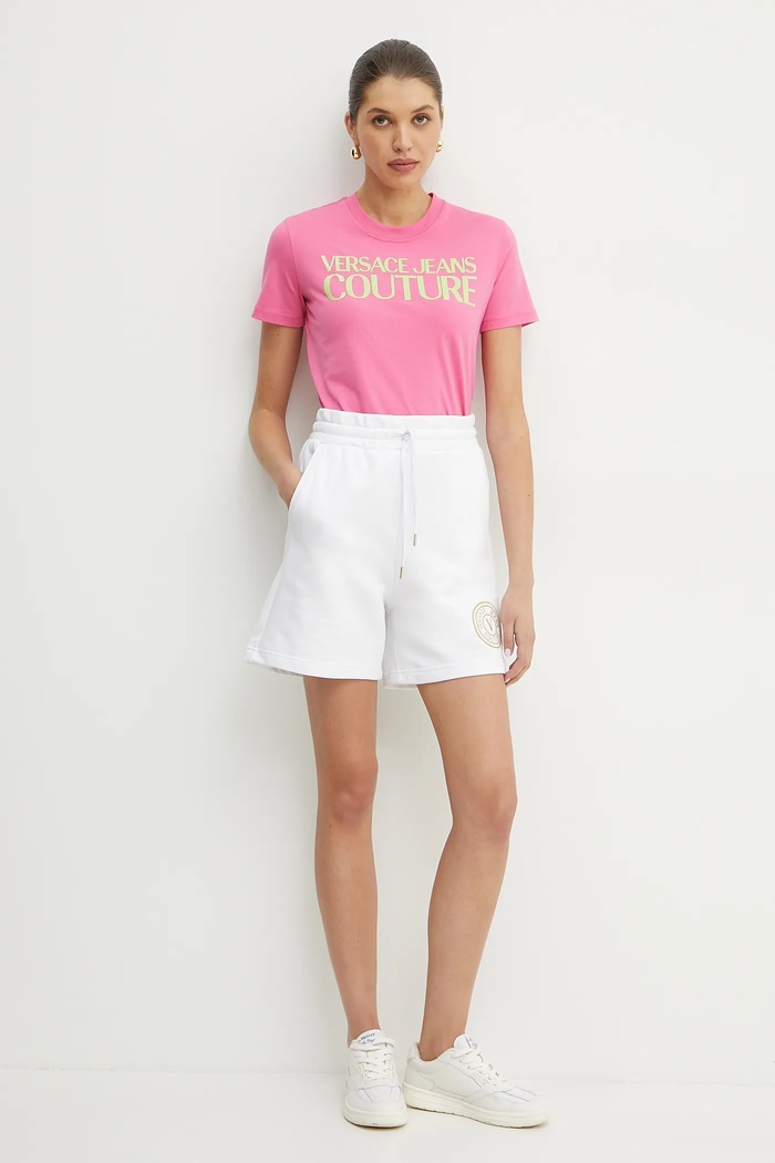 Versace Jeans Couture szorty bawełniane 78HADT00.CF01T biały SS25