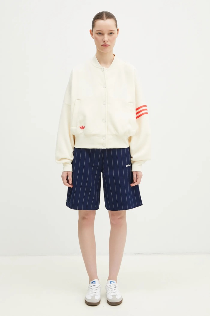 adidas Originals pantaloncini PINSTRIPE SHORT JC7683 blu navy