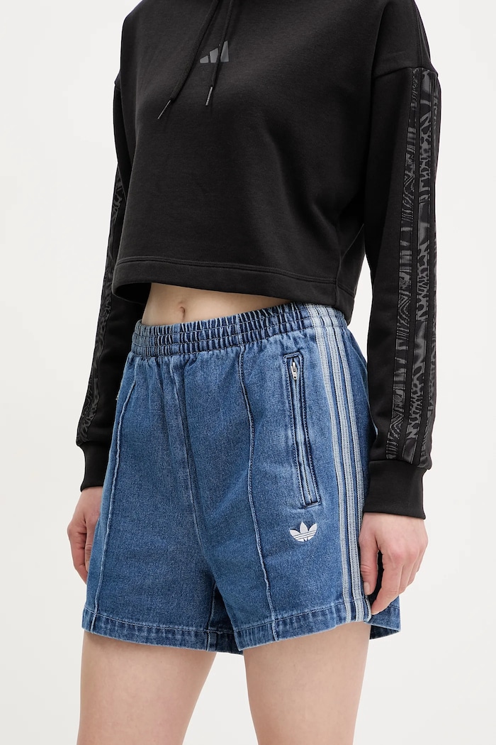 adidas Originals szorty jeansowe Firebird tkanina niebieski JD2562