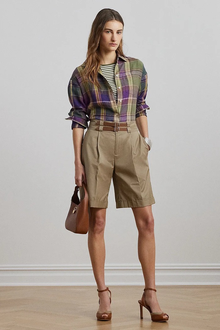 Lauren Ralph Lauren Βαμβακερό σορτσάκι Lauren Ralph Lauren καφέ 200963835