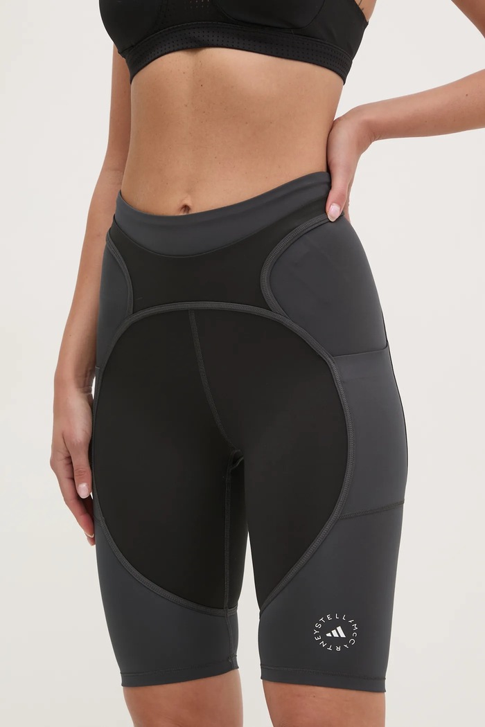 adidas by Stella McCartney pantaloni scurți de antrenament Two-Tone tricotaj negru JM0304