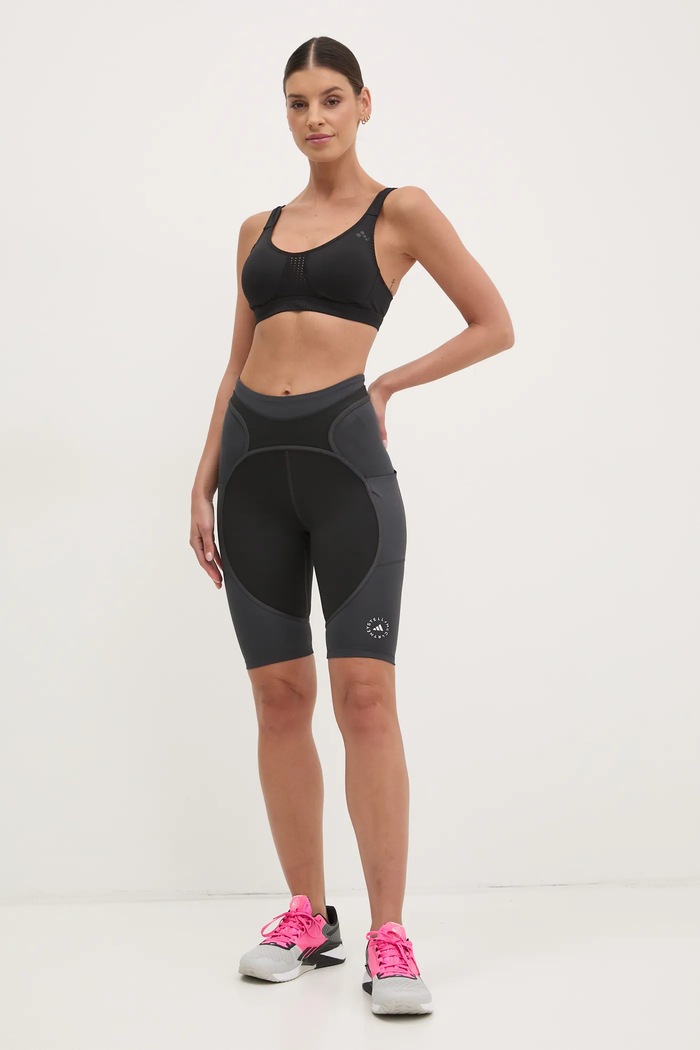 adidas by Stella McCartney pantaloni scurți de antrenament Two-Tone JM0304 negru SS25