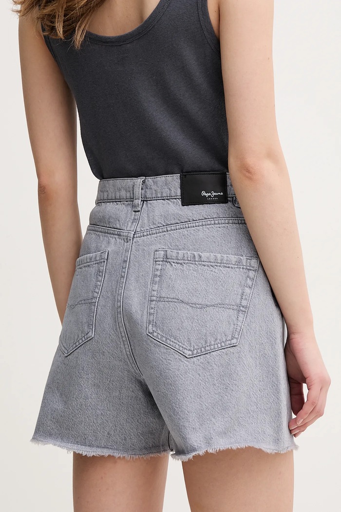 Oblečenie Rifľové krátke nohavice Pepe Jeans A-LINE SHORT UHW RACHEL PL801112UN7 sivá