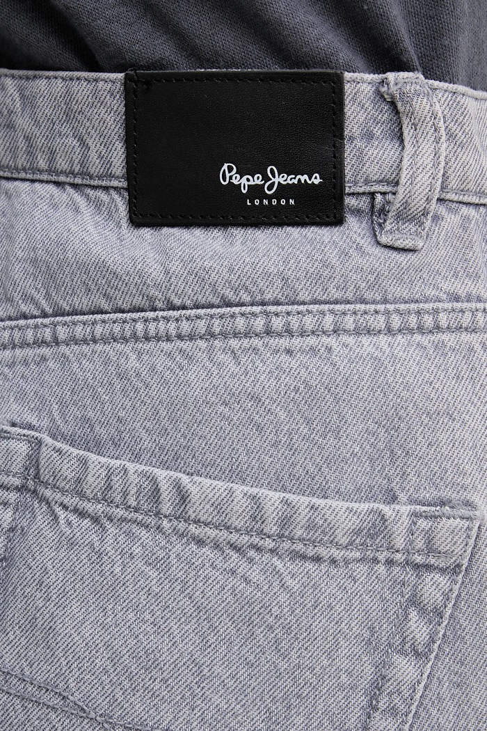 Rifľové krátke nohavice Pepe Jeans A-LINE SHORT UHW RACHEL sivá PL801112UN7