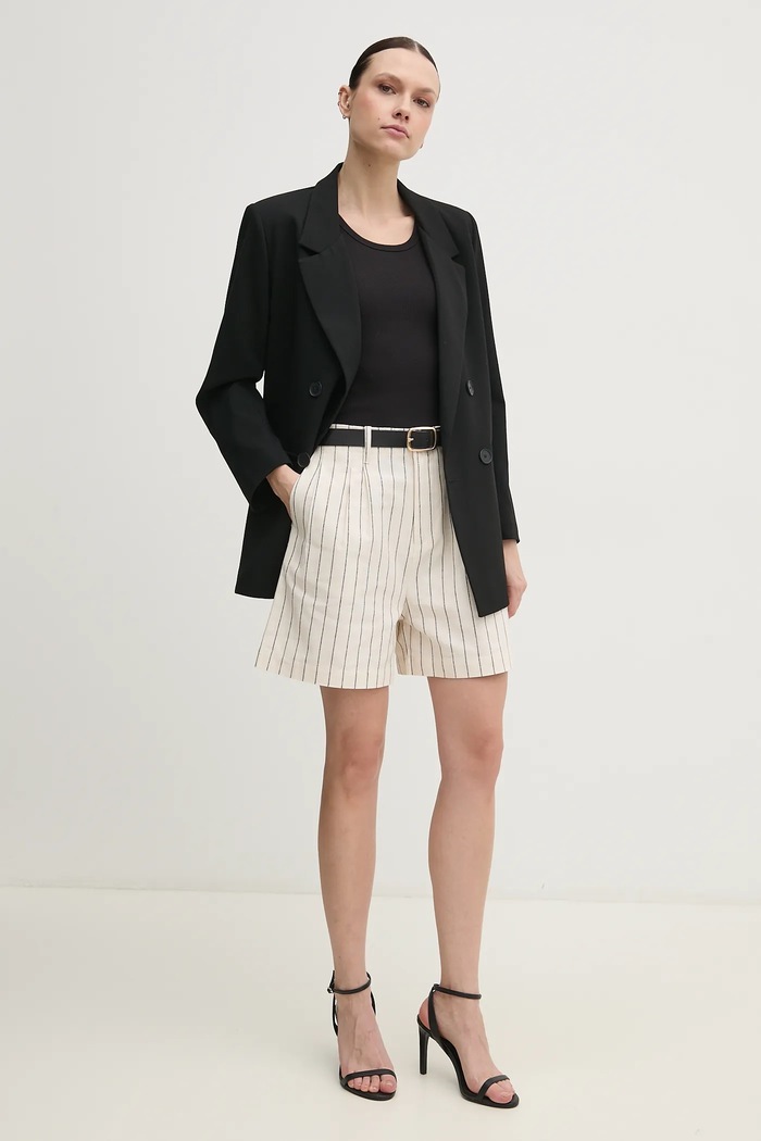 Ľanové šortky Pepe Jeans HENAR PL801163 béžová SS25