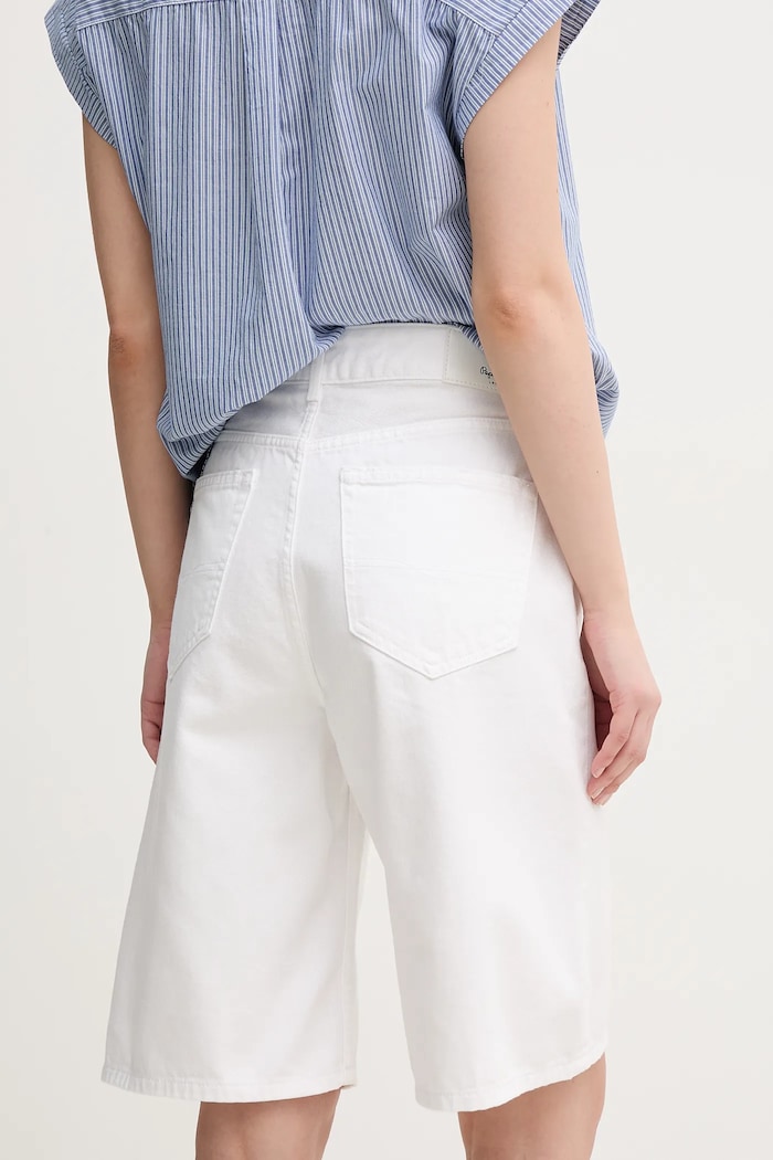 Odjeća Traper kratke hlače Pepe Jeans BERMUDA SHORT UHW WHT PL801181 bijela