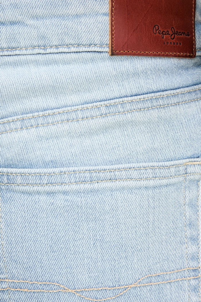 Rifľové krátke nohavice Pepe Jeans FITTED SHORT HW MARY modrá PL801191PG7