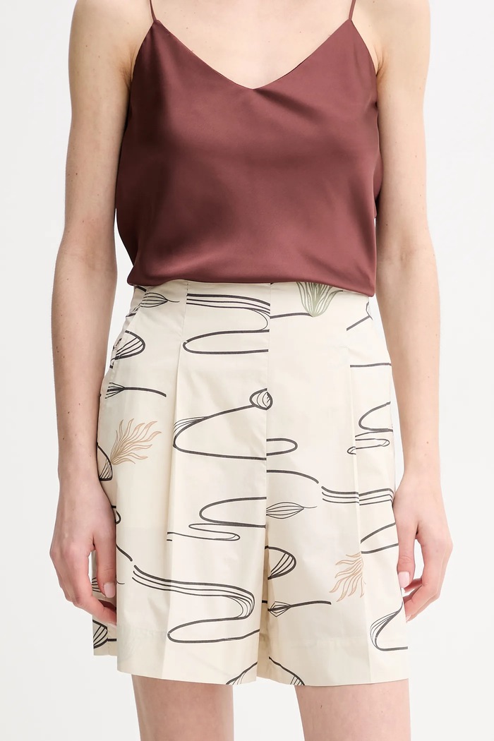 MM by Max Mara szorty bawełniane wzorzyste beżowy 2516141018600