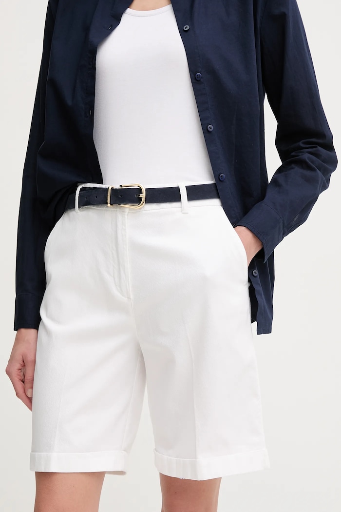 United Colors of Benetton bermudy dámske s elastanom biela 4CDRD901W