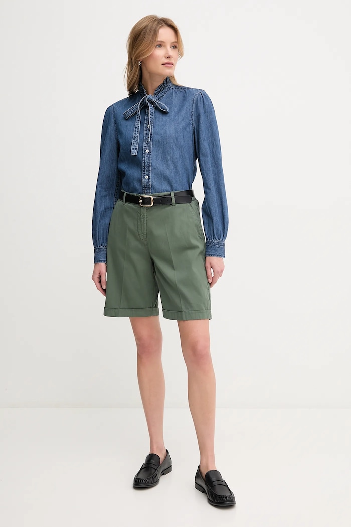 United Colors of Benetton bermudy damskie 4CDRD901W zielony SS26