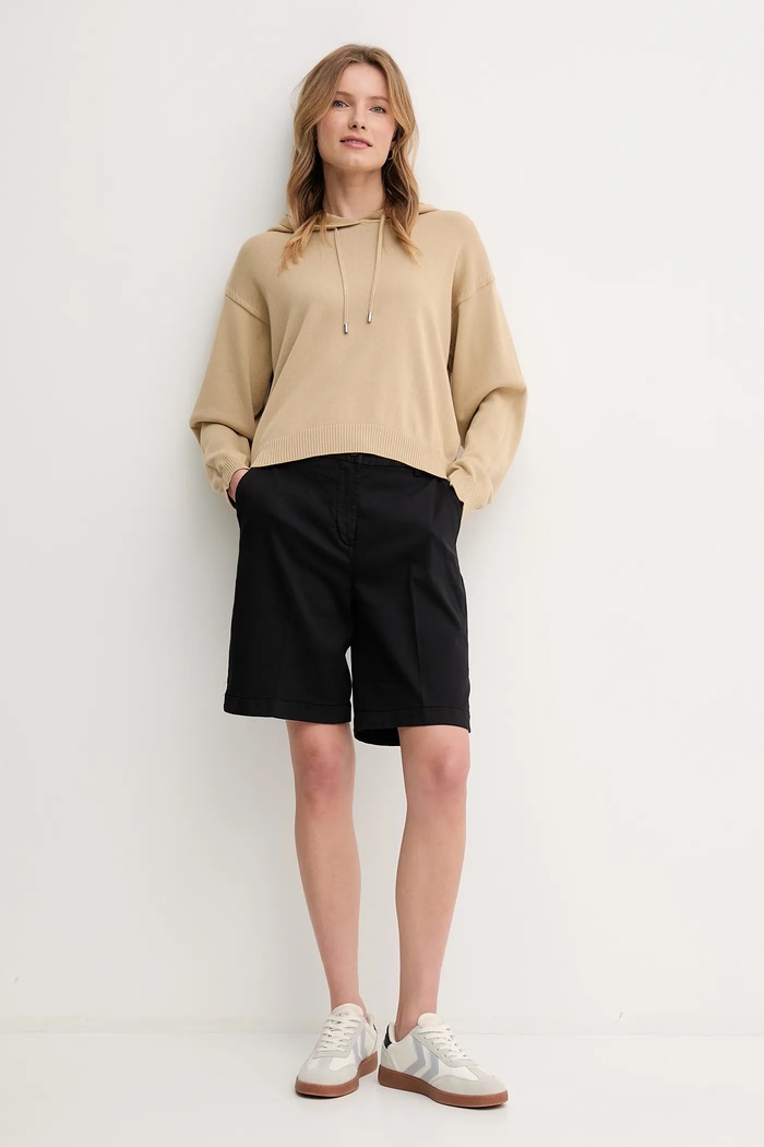 United Colors of Benetton bermudy damskie 4CDRD901W czarny SS26