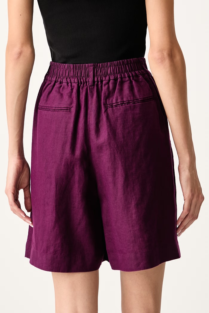 United Colors of Benetton Šortky dámské lněné 4AGHD901V fialová SS26
