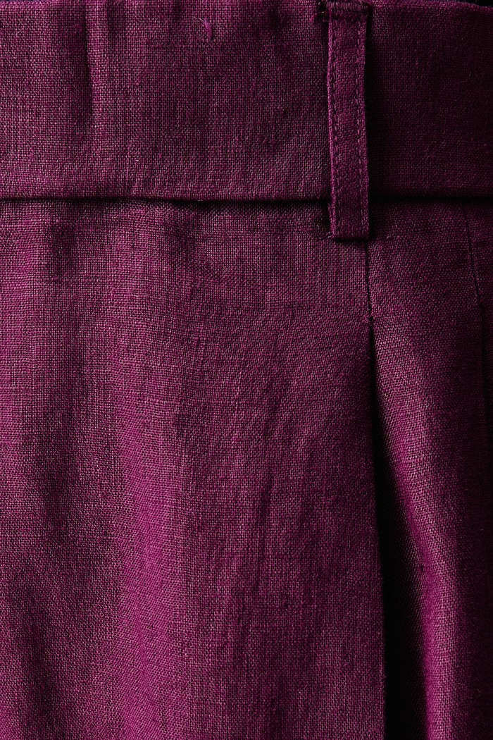 United Colors of Benetton Szorty damskie lniane 4AGHD901V fioletowy SS26