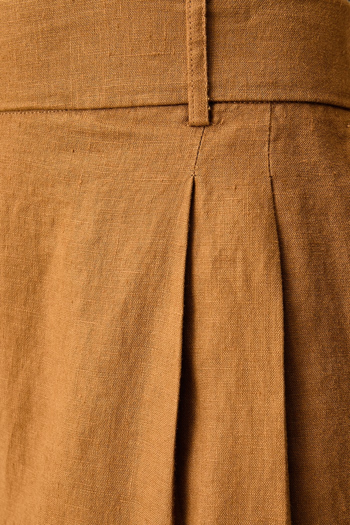 United Colors of Benetton Szorty damskie lniane 4AGHD901V brązowy SS26