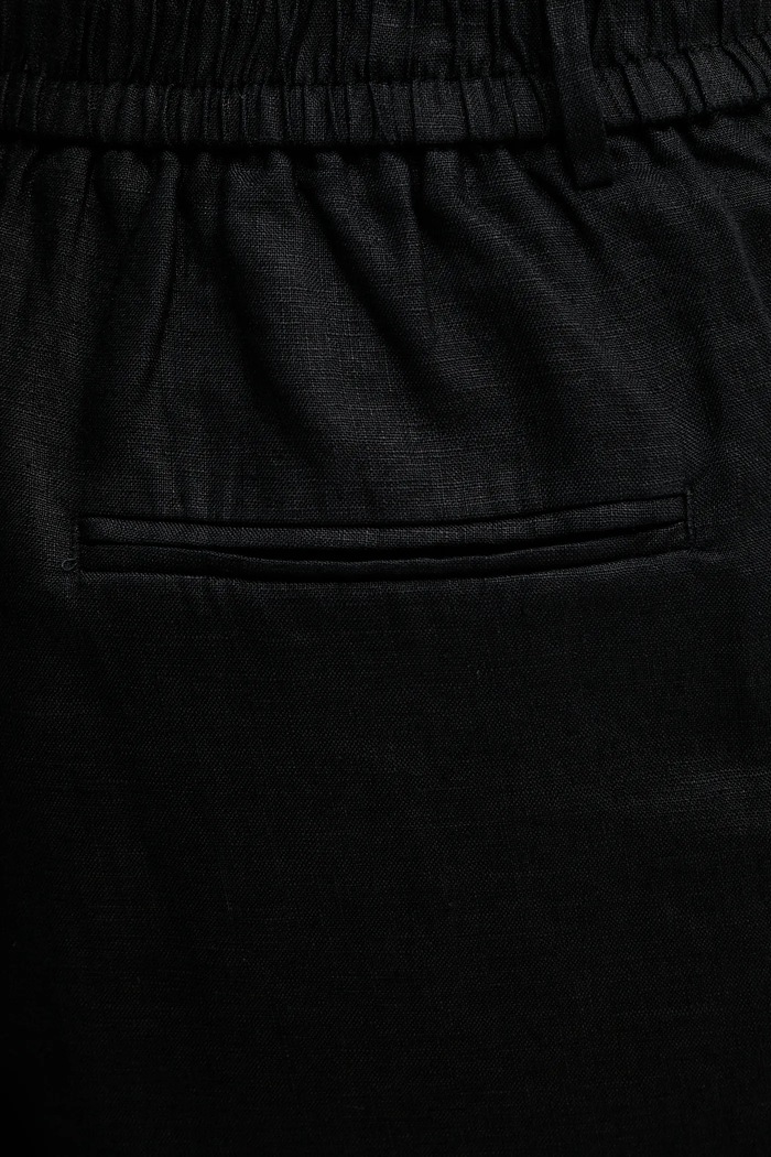 United Colors of Benetton szorty damskie lniane czarny 4AGHD901V