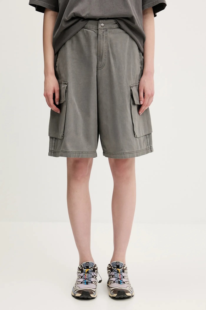 adidas Originals pantaloncini di jeans Cargo Jorts cotone grigio JD0139