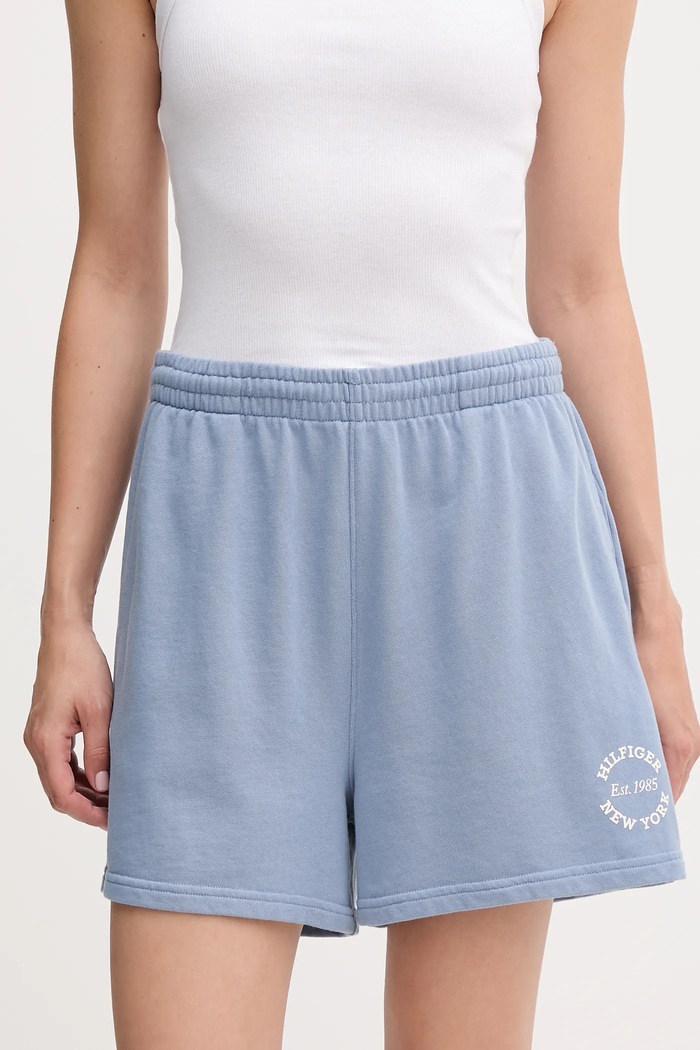 Kratke hlače Tommy Hilfiger pletivo plava UW0UW05794