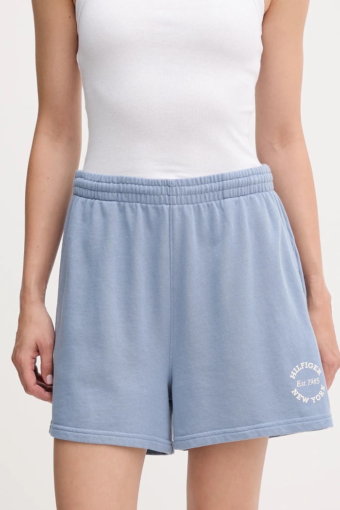 Kratke hlače Tommy Hilfiger pletivo plava UW0UW05794