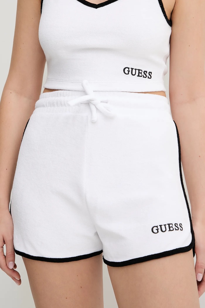 Guess pantaloni scurti de plaja Planet friendly alb E5GD08.KCQV1