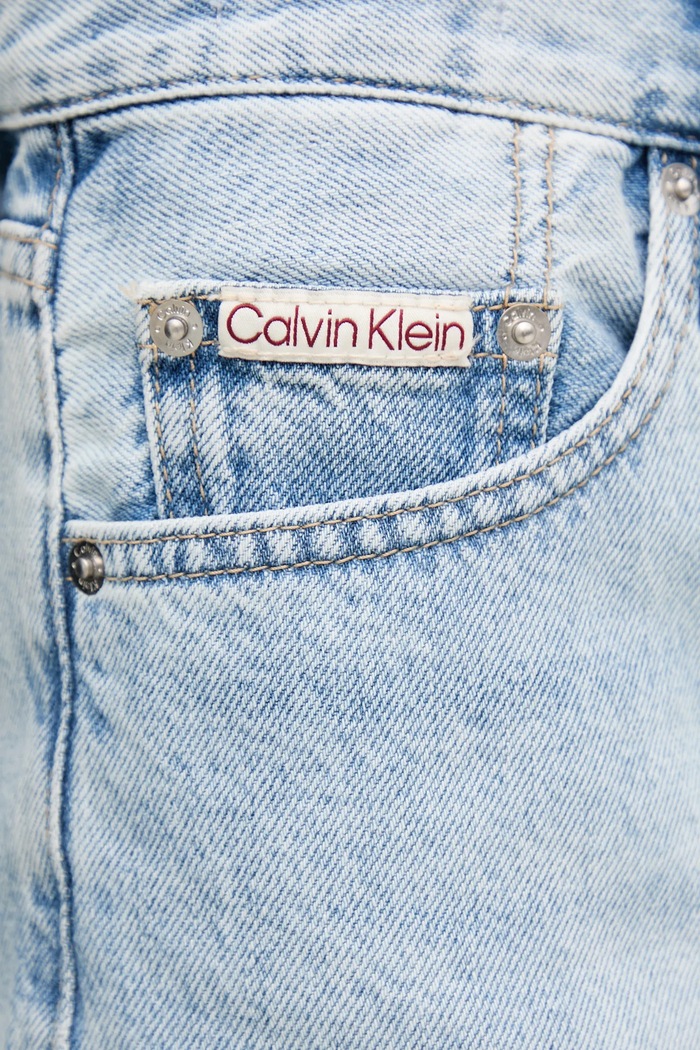 Rifľové krátke nohavice Calvin Klein Jeans modrá J20J225155