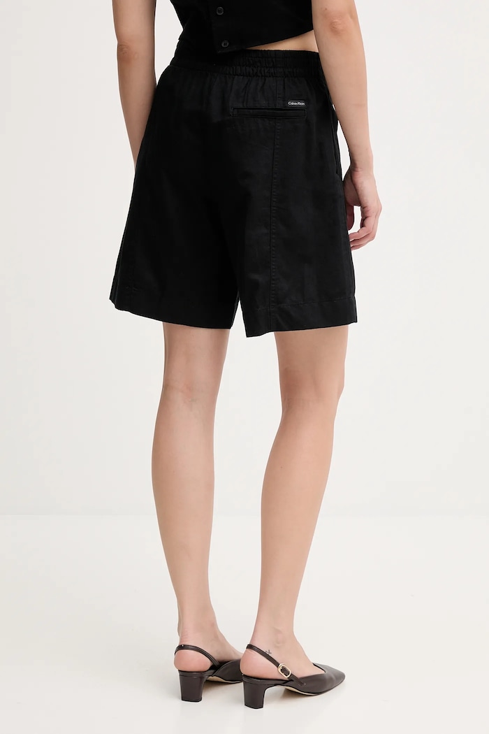 Odjeća Kratke hlače s dodatkom lana Calvin Klein Jeans J20J225219 crna