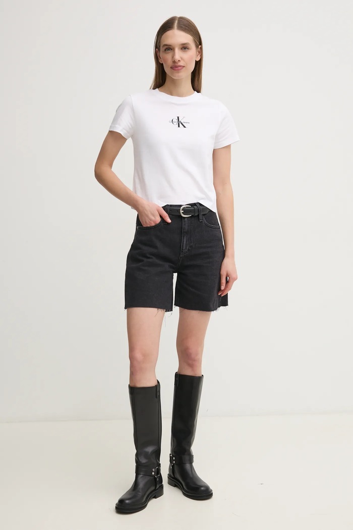 Calvin Klein Jeans szorty jeansowe J20J225190 czarny SS25