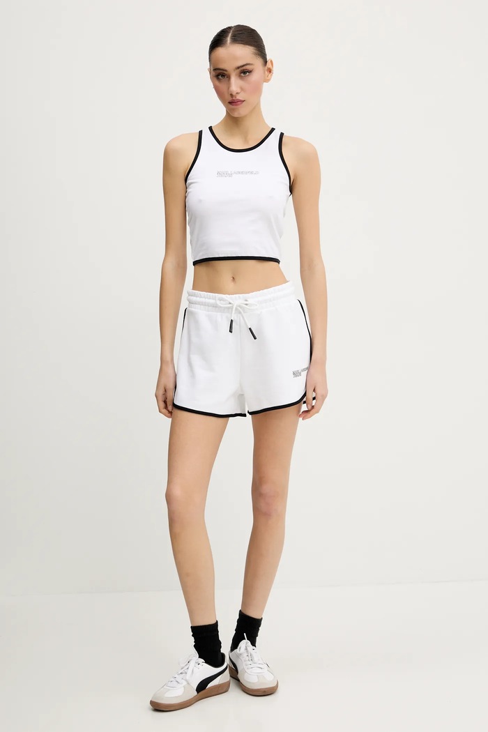 Βαμβακερό σορτσάκι Karl Lagerfeld Jeans A2W10095 λευκό SS25