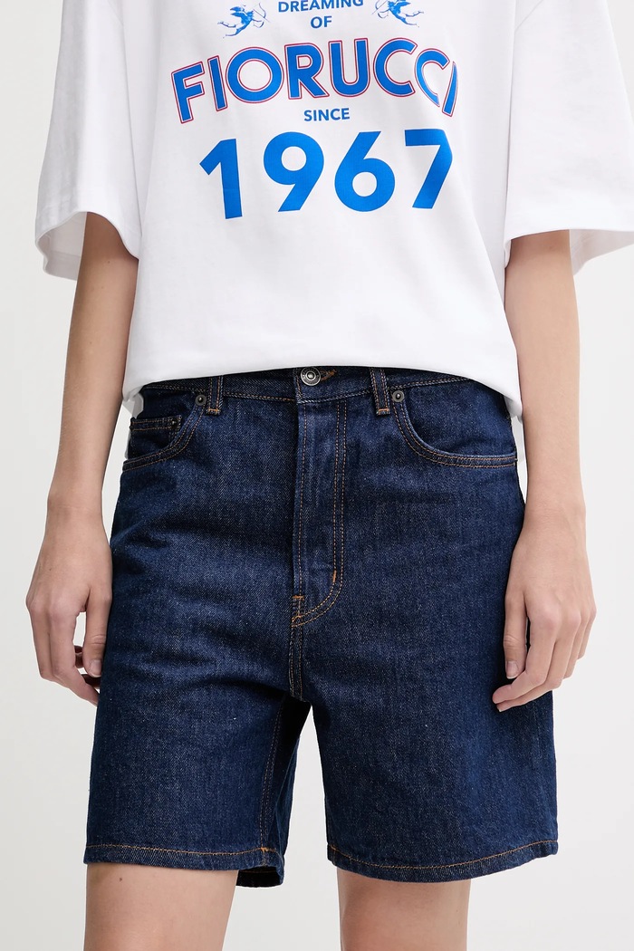 Fiorucci farmer rövidnadrág Deep Blue Denim Shorts szövet sötétkék W02SMDSH316DN01DN11