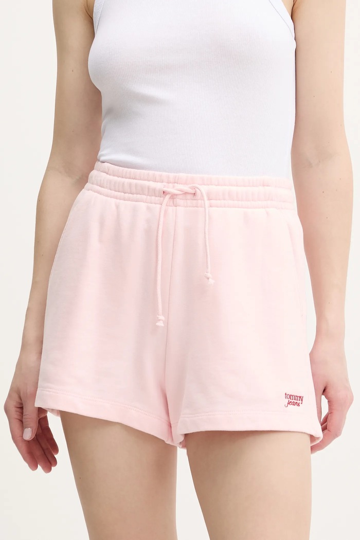 Tommy Jeans szorty bawełniane bawełna różowy DW0DW20353