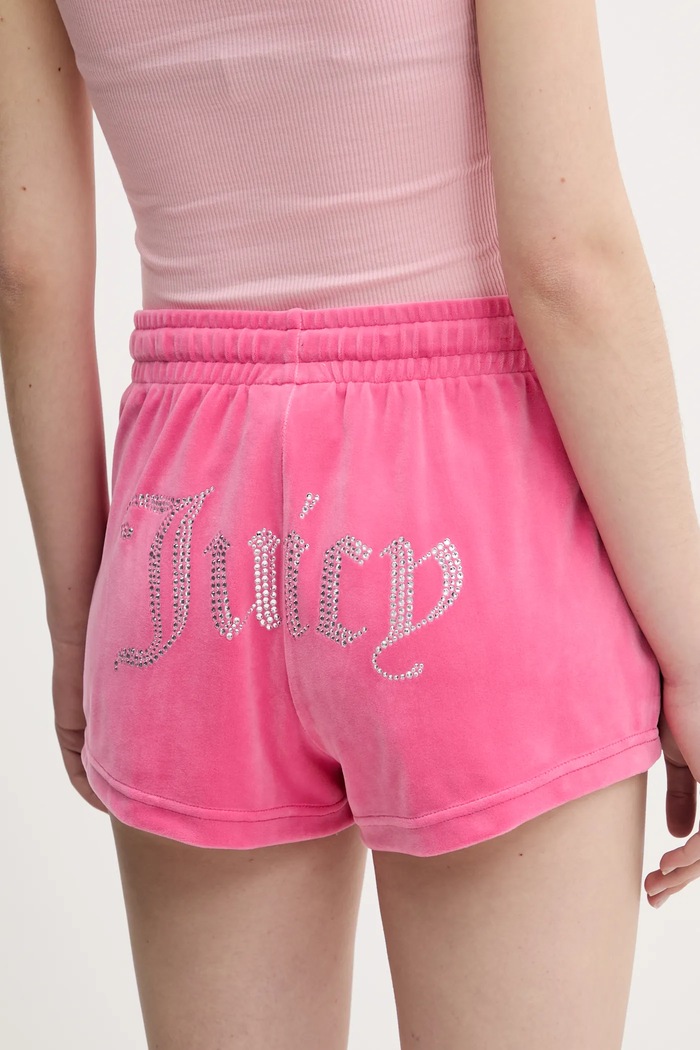 Odzież Juicy Couture szorty welurowe TAMIA JCWH121001 różowy