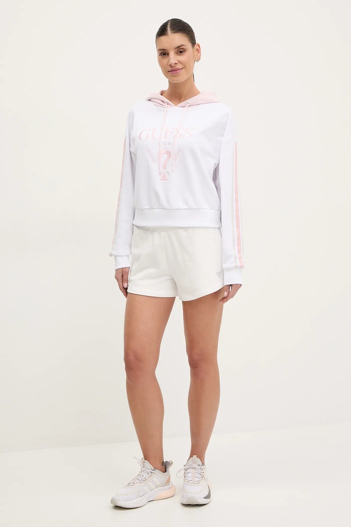 Bavlněné šortky Guess PRIMULA V5GD07.KCRP0 bílá SS25