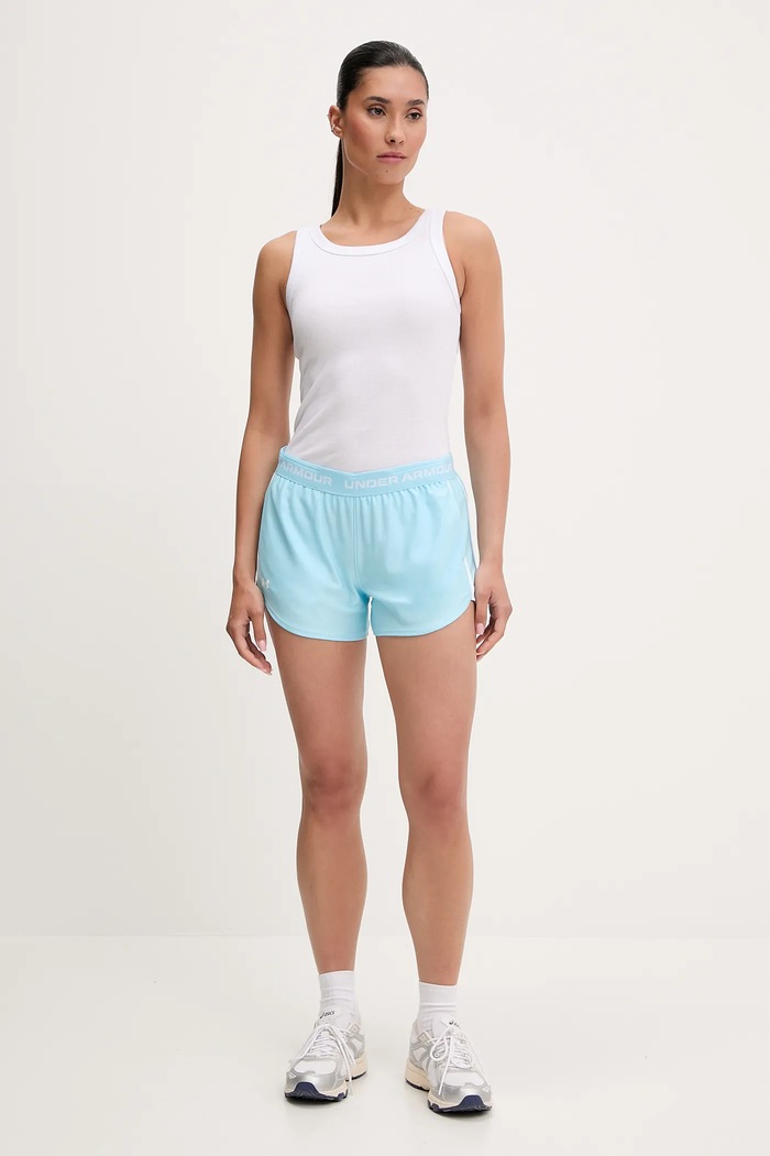 Under Armour szorty sportowe damskie Tech Play 1389882 niebieski SS26