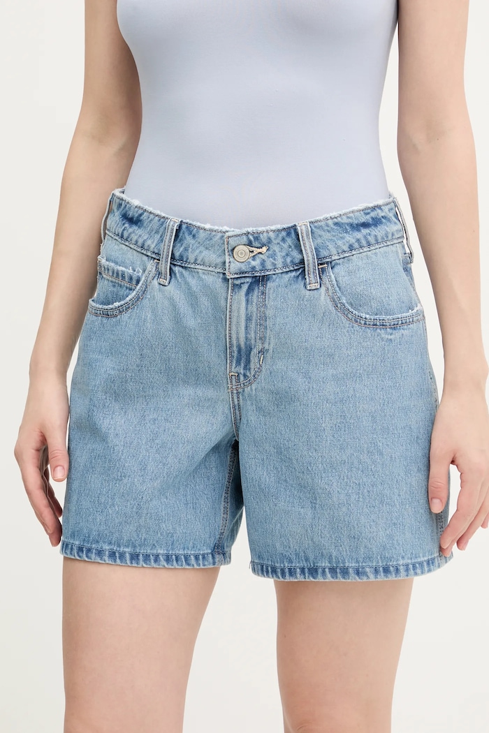 Hollister Co. pantaloni scurti din bumbac bumbac albastru KI349.5096.278