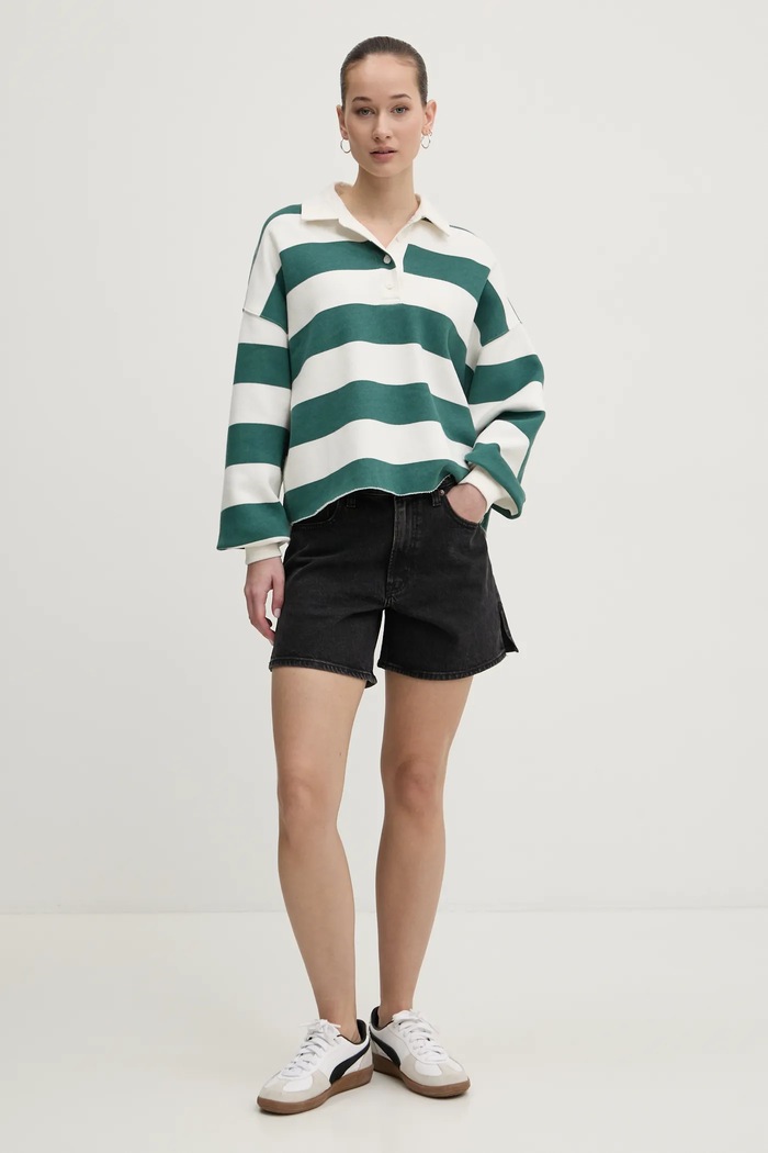 Abercrombie & Fitch szorty jeansowe KI149.5012.975 czarny SS25