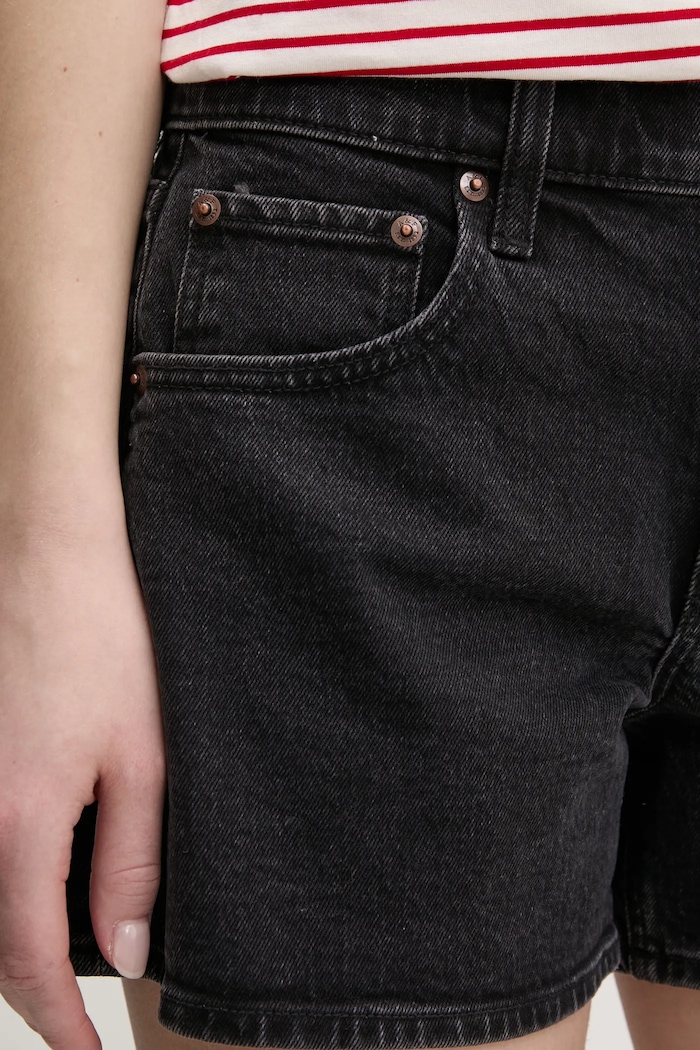 Rifľové krátke nohavice Abercrombie & Fitch čierna KI149.5123.975