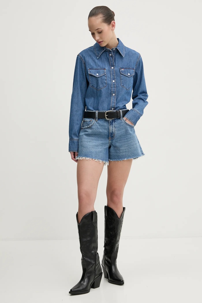 Abercrombie & Fitch szorty jeansowe KI149.5126.279 niebieski SS25