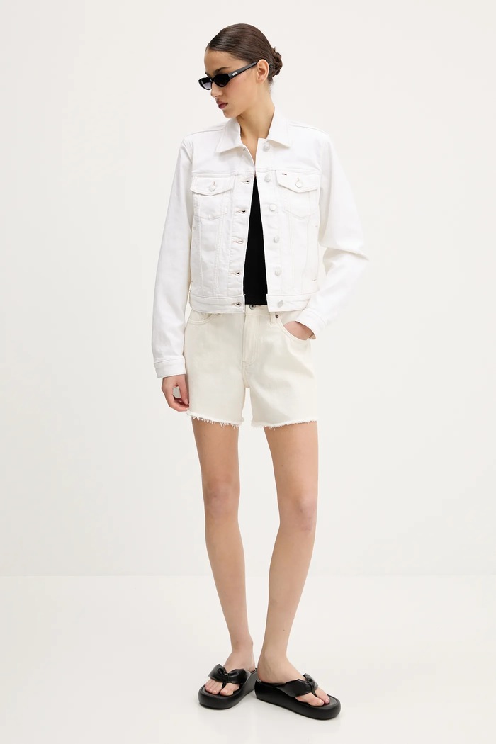 Rifľové krátke nohavice Abercrombie & Fitch KI149.5205.178 béžová SS25