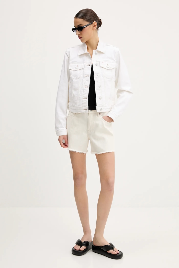 Rifľové krátke nohavice Abercrombie & Fitch KI149.5205.178 béžová SS25