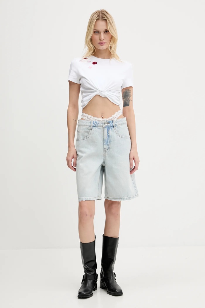 Miss Sixty Jeans kratke hlače Miss Sixty 6S2JJ04800 modra SS25