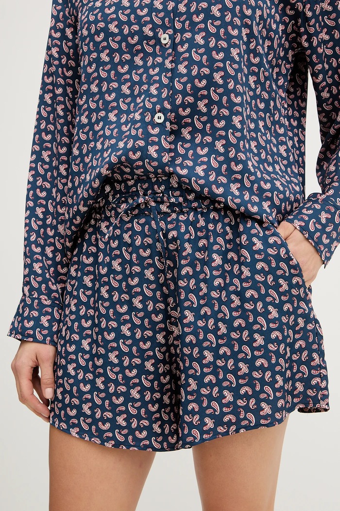 A.P.C. szorty Short Audrey tkanina granatowy VIALN.F10208