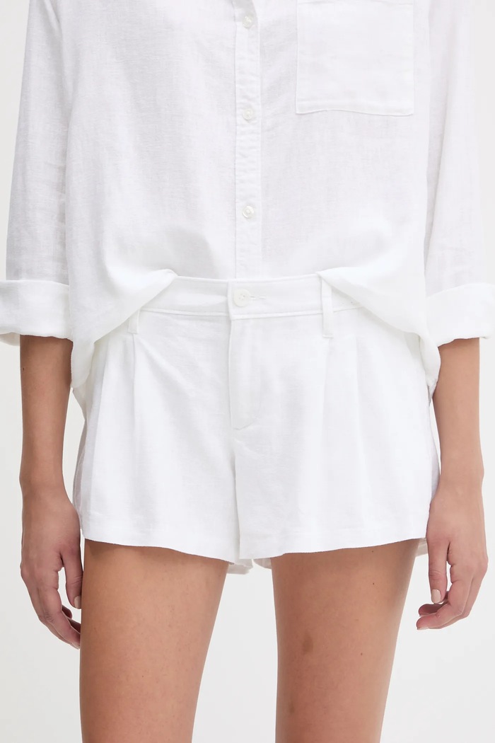 Hollister Co. szorty lniane tkanina biały KI349.5124.100