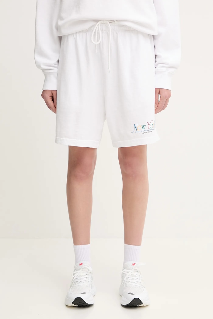 Sporty & Rich pantaloncini in cotone Ny 94 Gym cotone bianco SH039622034WH57