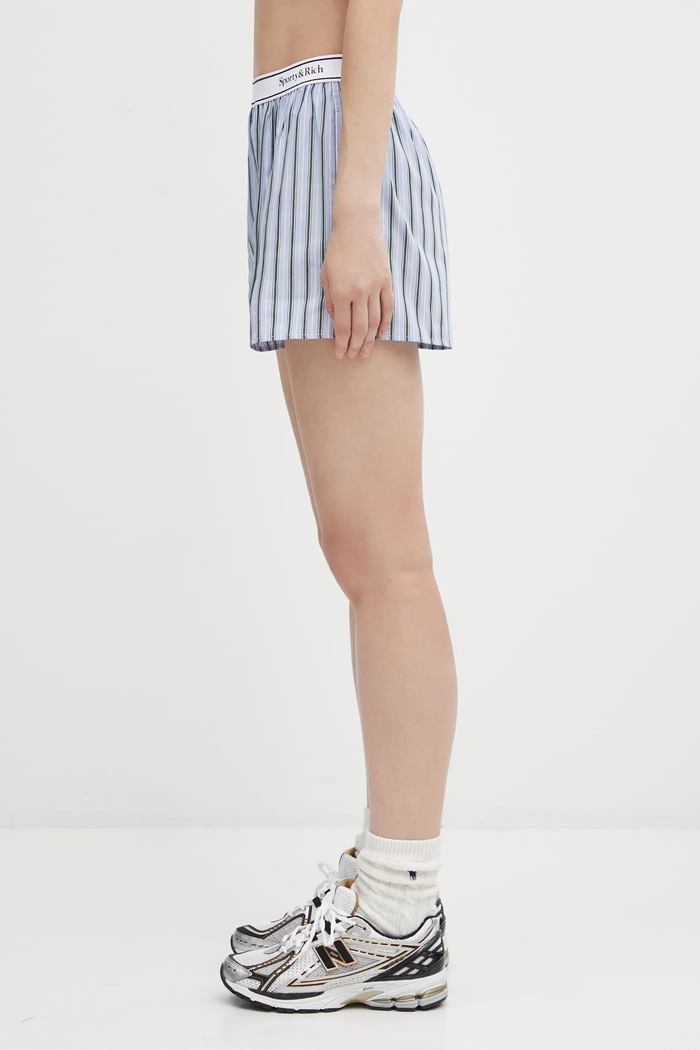 Sporty & Rich szorty bawełniane Serif Logo SH015621300MU02 niebieski AW25