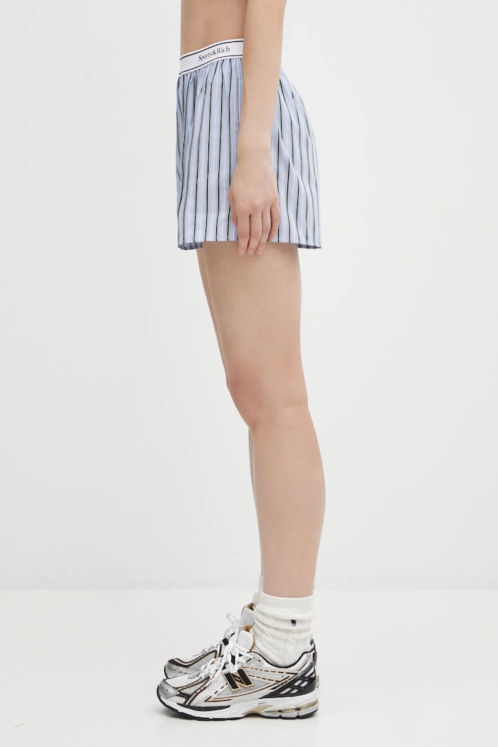 Sporty & Rich szorty bawełniane Serif Logo SH015621300MU02 niebieski AW25