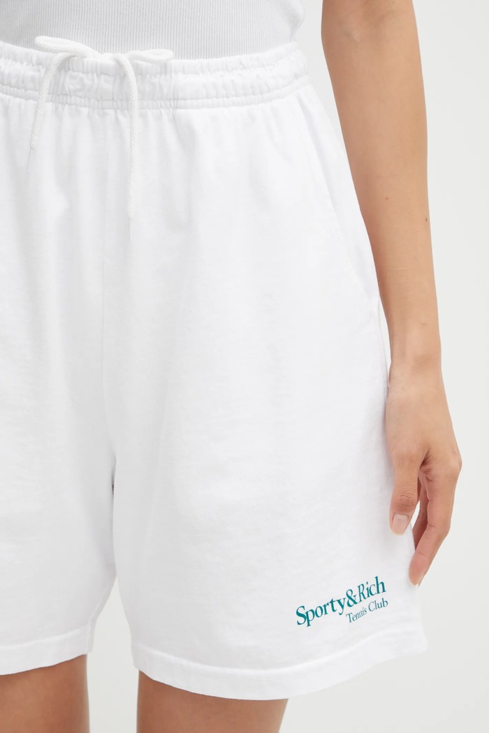 Bavlněné šortky Sporty & Rich Play Tennis Gym bílá SH039621425WH01