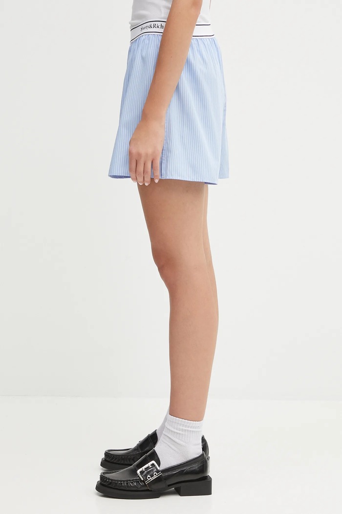Sporty & Rich pantaloncini in cotone Serif Logo Gym SH015602300ST08 blu SS25